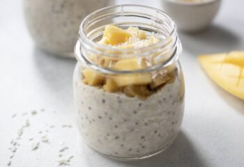 Mango-Peach-Chia Greek Yogurt Overnight Oats