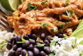 Chipotle Chicken Tinga Bowl with Peppers and Onions