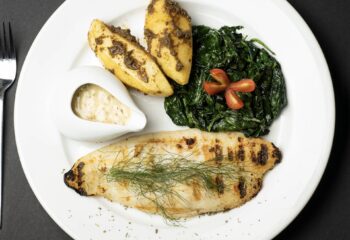 Dill Crusted Wild Sole with Non Fat Greek Yogurt Tartar sauce