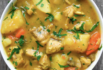 Chicken Pot Pie over Creamy Mashed Potatoes