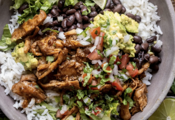 Chili Verde Suiza Chicken Taco Bowl