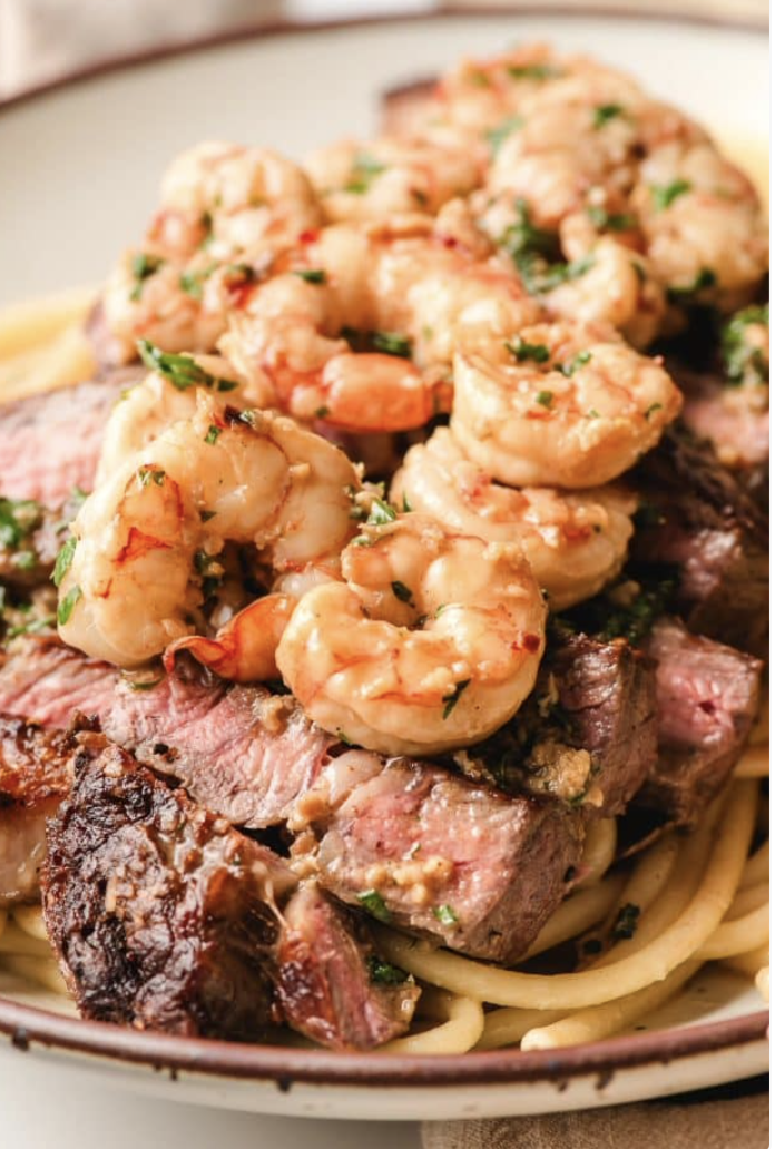 Chefs Special Steak Shrimp Scampi