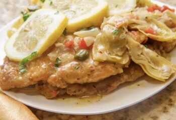 Wild Sole Artichoke Piccata with Creamy Polenta