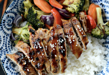 Grilled Orange Teriyaki Chicken with Fried Rice