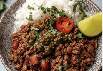 Cuban Picadillo Chili Bowl with Chorizo Corn Hash