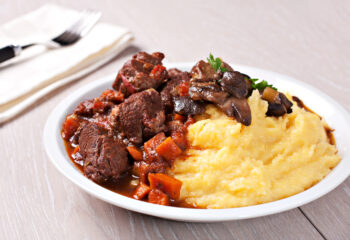 Bone Broth Braised Italian Steak Osso Buco with Creamy Parmesan Polenta