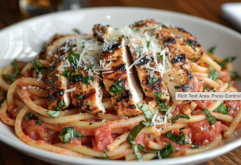 Grilled Chicken Parmesan with Spaghetti