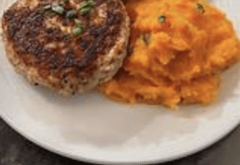 Cajun Protein Burger with Sweet Potato Mash