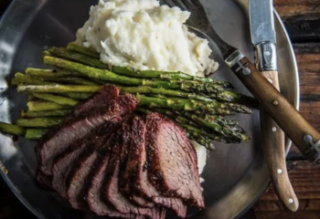 BBQ'd Tri-Tip with Loaded Mashed Potatoes