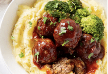 Angus Beef BBQ Meatballs with Creamy Mash