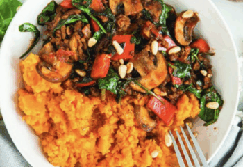 Grass Fed Ground Beef-Sweet Potato Spinach Bowl
