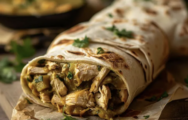 Baked Chili Verde Chicken Burrito