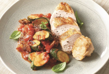Garlic Herb Chicken with Spring Vegetable Ratatouille