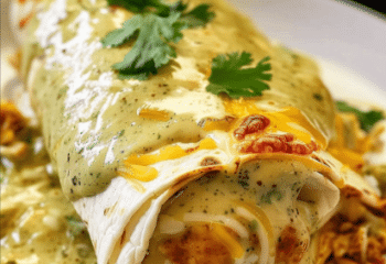 Baked Chili Verde Chicken Burrito