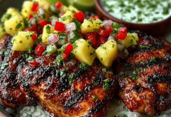 Jamaican Jerk Chicken with Pineapple and Cilantro Lime Salsa Jamaican Jerk Chicken with Pineapple and Cilantro Lime Salsa