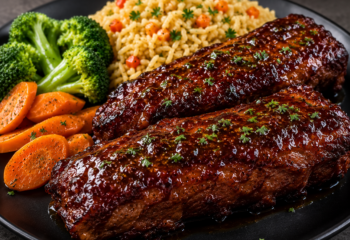 BBQ Guava Passion Fruit Sticky Ribs with Garlic Butter Fried Rice